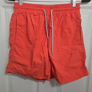 Vilebrequin Moorea Mens Swim Trunks Orange Solid Board Shorts Size Large